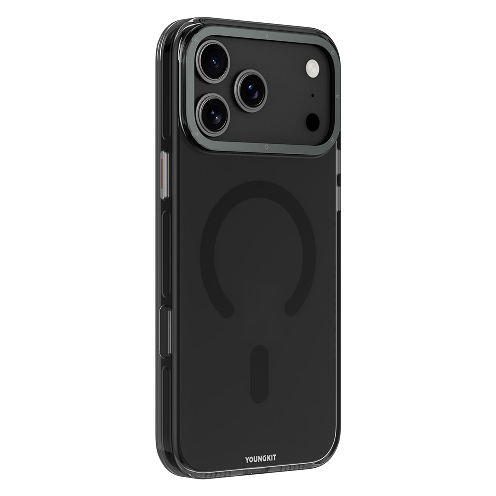 Apple iPhone 17 Pro Kılıf M-safe Şarj Özellikli Şeffaf Youngkit Crystal Shield Serisi Kapak Siyah