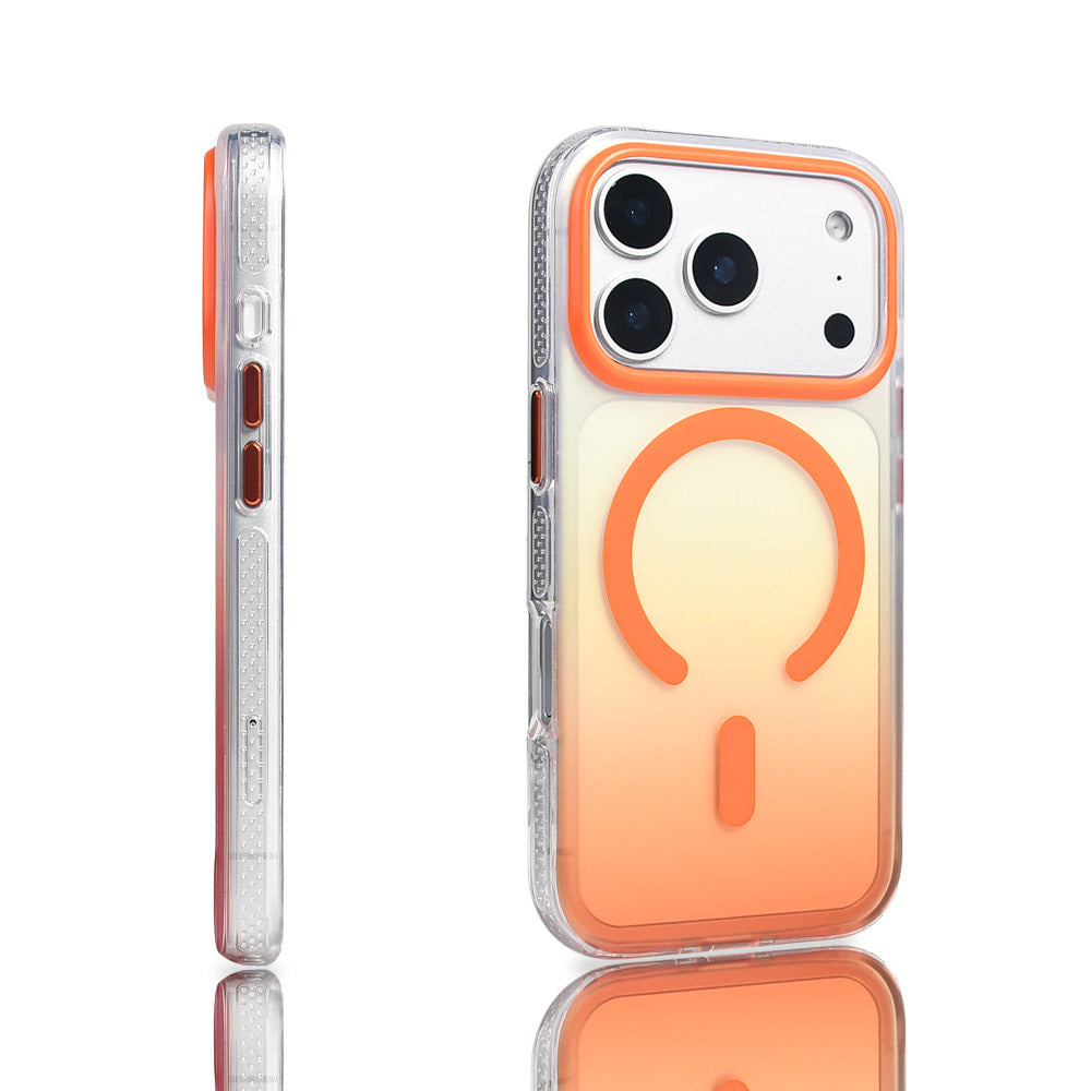 Apple iPhone 17 Pro Case M-safe Charging Feature Transparent Color Transition Zore Toros Cover Gold