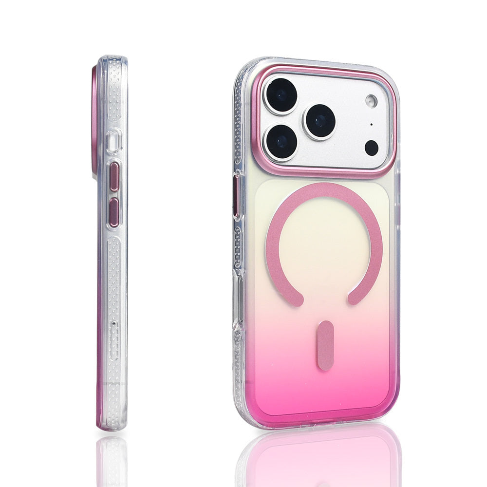 Apple iPhone 17 Pro Case M-safe Charging Feature Transparent Color Transition Zore Toros Cover Blue