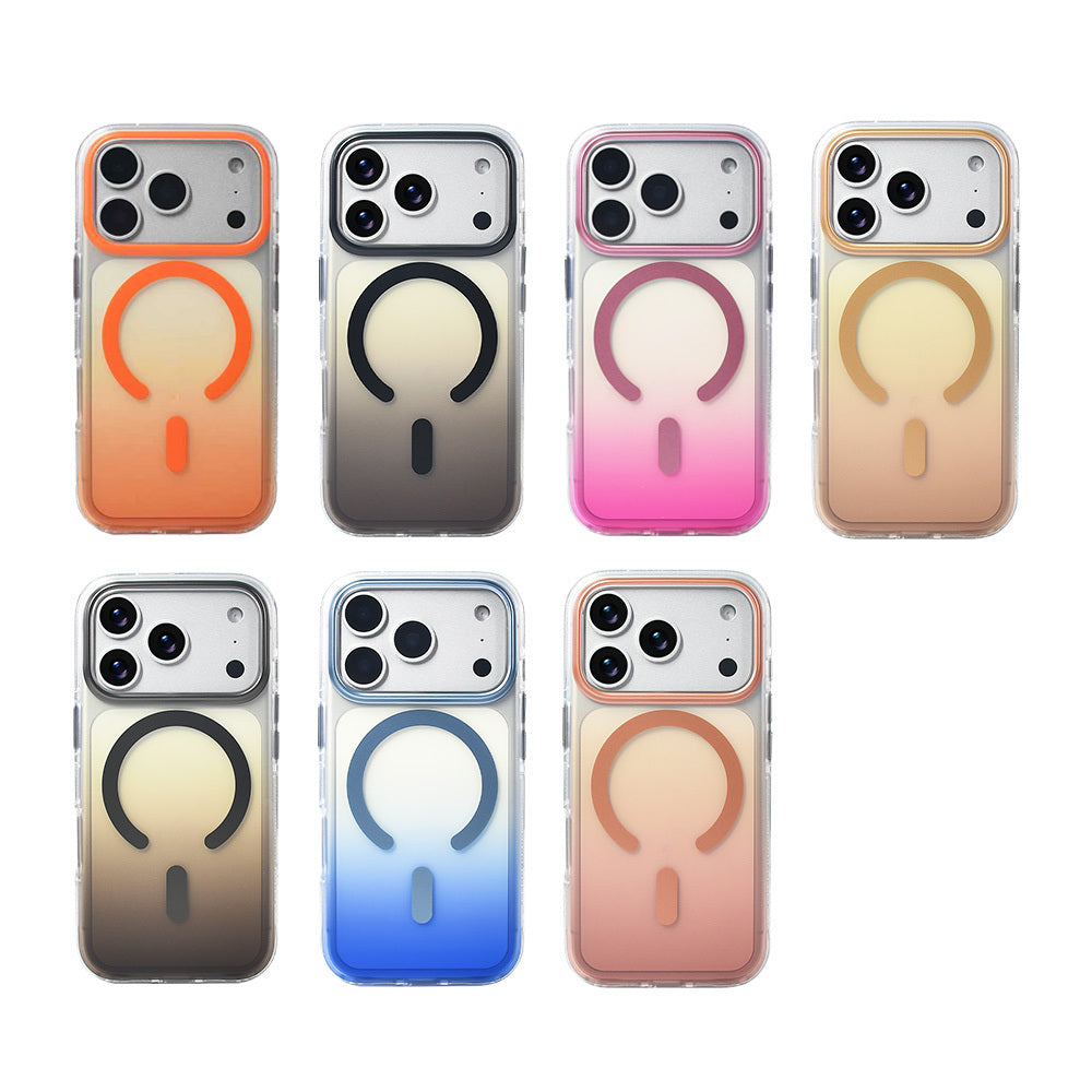 Apple iPhone 17 Pro Case M-safe Charging Feature Transparent Color Transition Zore Toros Cover Rose Pink