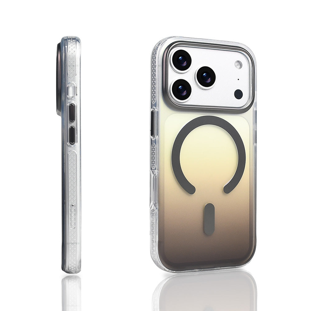 Apple iPhone 17 Pro Case M-safe Charging Feature Transparent Color Transition Zore Toros Cover Gold