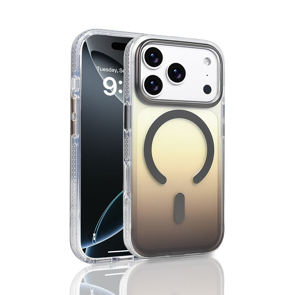 Apple iPhone 17 Pro Case M-safe Charging Feature Transparent Color Transition Zore Toros Cover Gray