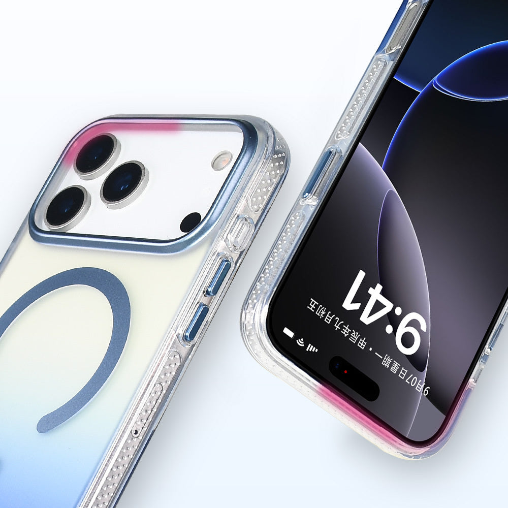 Apple iPhone 17 Pro Case M-safe Charging Feature Transparent Color Transition Zore Toros Cover Black