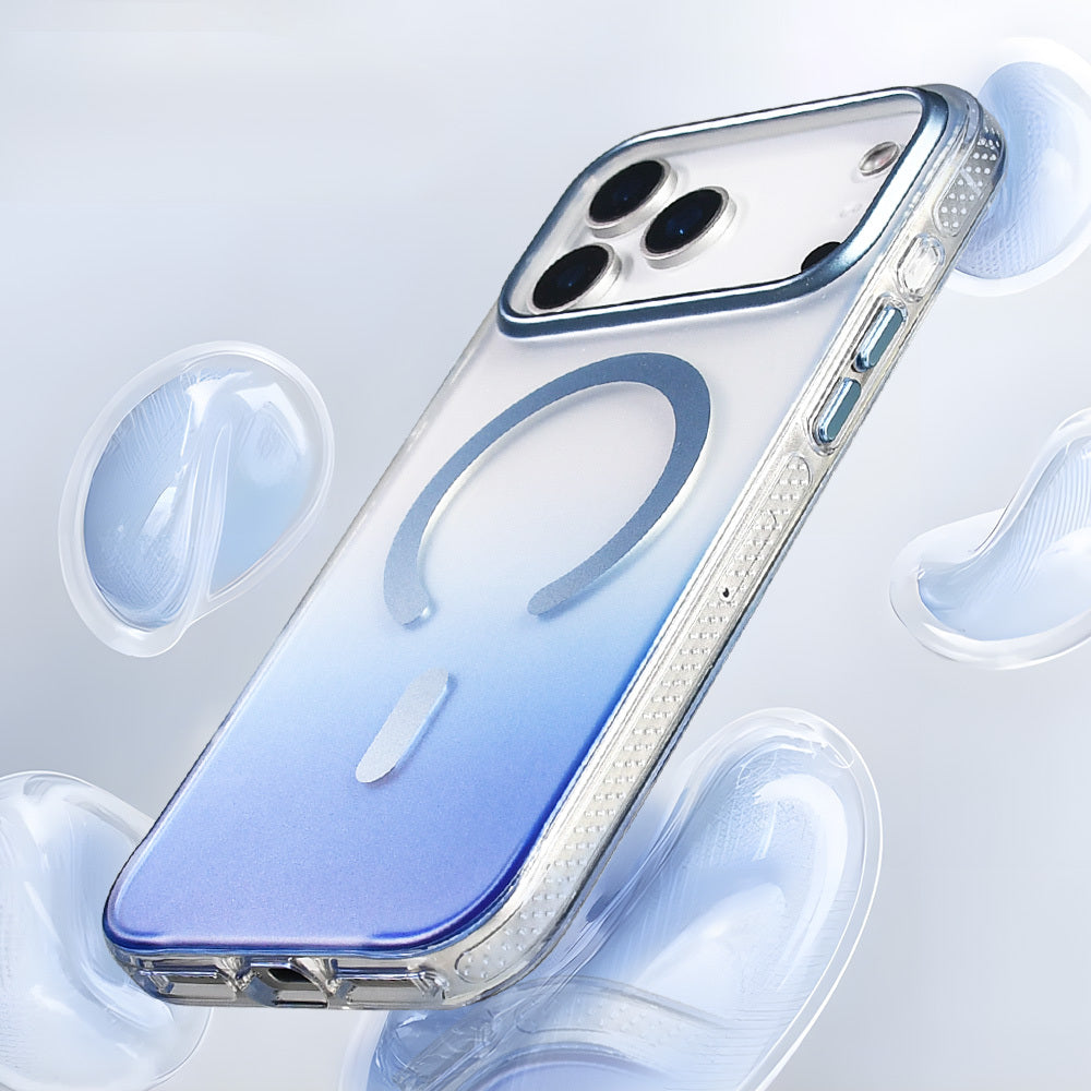 Apple iPhone 17 Pro Case M-safe Charging Feature Transparent Color Transition Zore Toros Cover Gold