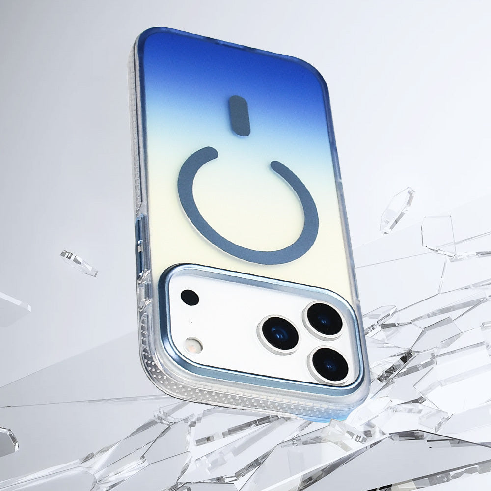 Apple iPhone 17 Pro Case M-safe Charging Feature Transparent Color Transition Zore Toros Cover Orange