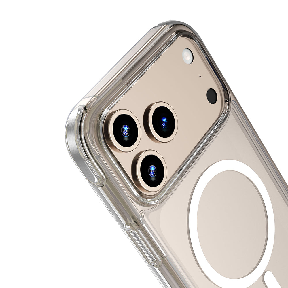 Apple iPhone 17 Pro Case M-safe Charging Feature Wiwu MCC-702 Titanium Pro Series Hard PC Cover Transparent