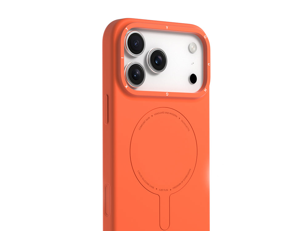 Apple iPhone 17 Pro Kılıf M-Safe Şarj Özellikli Youngkit Morandi Serisi Kapak Turuncu