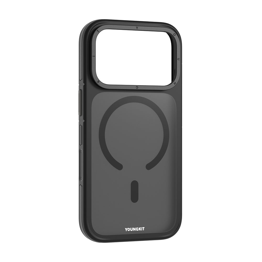 Apple iPhone 17 Pro Kılıf M-safe Şarj Özellikli Youngkit Rock Sand Serisi Kapak Turuncu