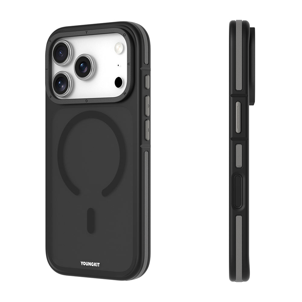 Apple iPhone 17 Pro Kılıf M-safe Şarj Özellikli Youngkit Rock Sand Serisi Kapak Turuncu