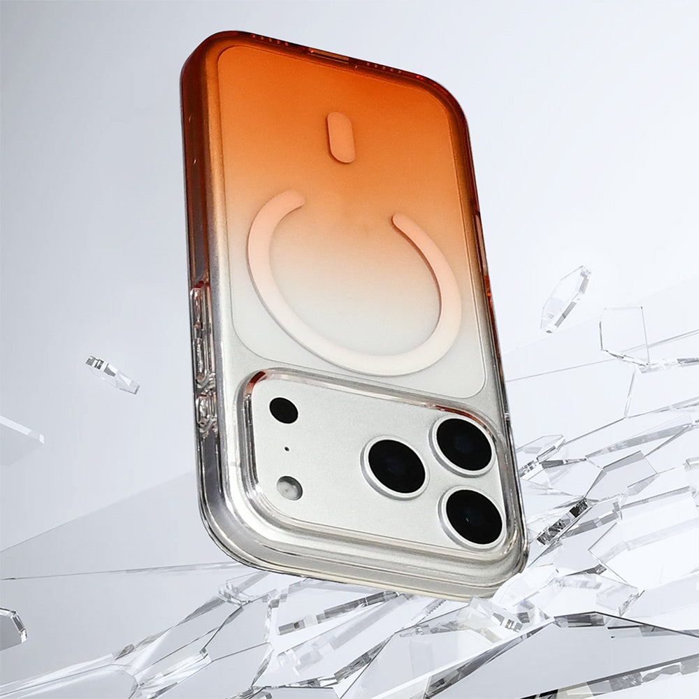 Apple iPhone 17 Pro Kılıf M-Safe Şarj Özellikli Zore Septik Silikon Kapak Turuncu