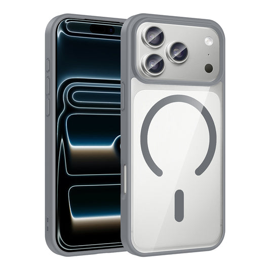 Apple iPhone 17 Pro Kılıf M-safe Wireless Şarj Özellikli Silikon Zore Ege Kapak Gri