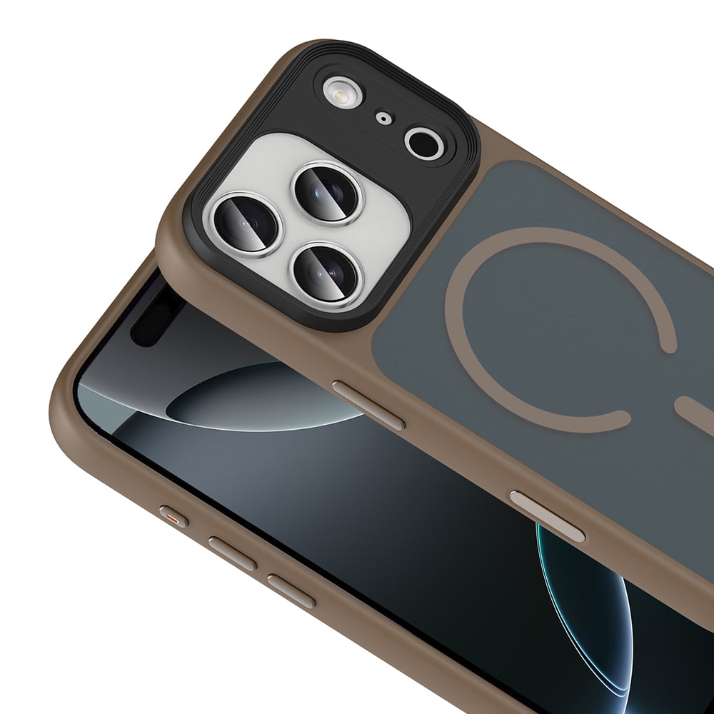 Apple iPhone 17 Pro Case Matte Back Surface Wireless Charging Feature Zore Flet M-safe Cover Black