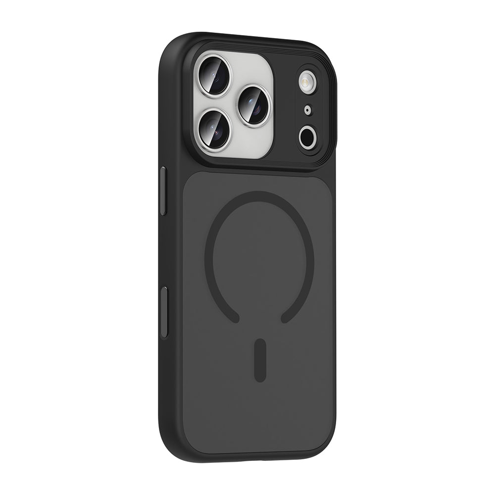 Apple iPhone 17 Pro Case Matte Back Surface Wireless Charging Feature Zore Flet M-safe Cover Navy Blue