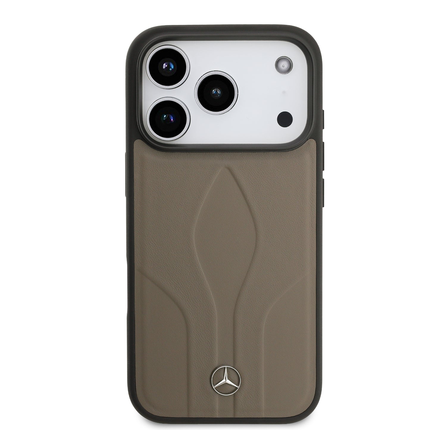 Apple iPhone 17 Pro Kılıf Mercedes Benz Orjinal Lisanslı M-safe Şarj Özellikli Dokulu Desenli Deri Kapak Siyah