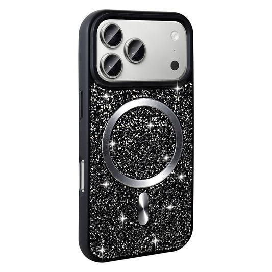 Apple iPhone 17 Pro Kılıf Pırlanta Tasarımlı M-safe Şarj Özellikli Zore Mozaik Silikon Kapak