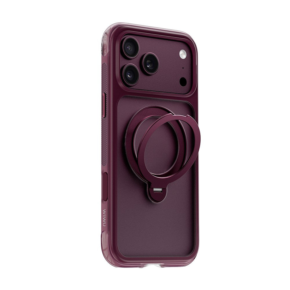 Apple iPhone 17 Pro Kılıf Wiwu AS-203 AeroShield Ultra Serisi M-safe Şarj Özellikli Airbag Tasarımlı Standlı Kapak