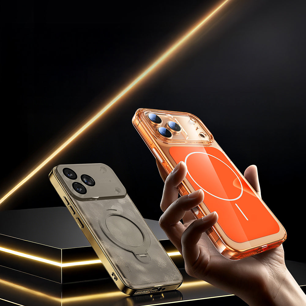 Apple iPhone 17 Pro Kılıf Zore M-safe Şarj Özellikli Şeffaf Kamera Kontrol Butonlu Lugano Kapak Beyaz