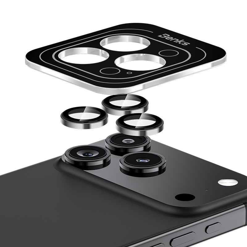 Apple iPhone 17 Pro Max Benks DR Safir Kamera Lens Koruyucu Gri