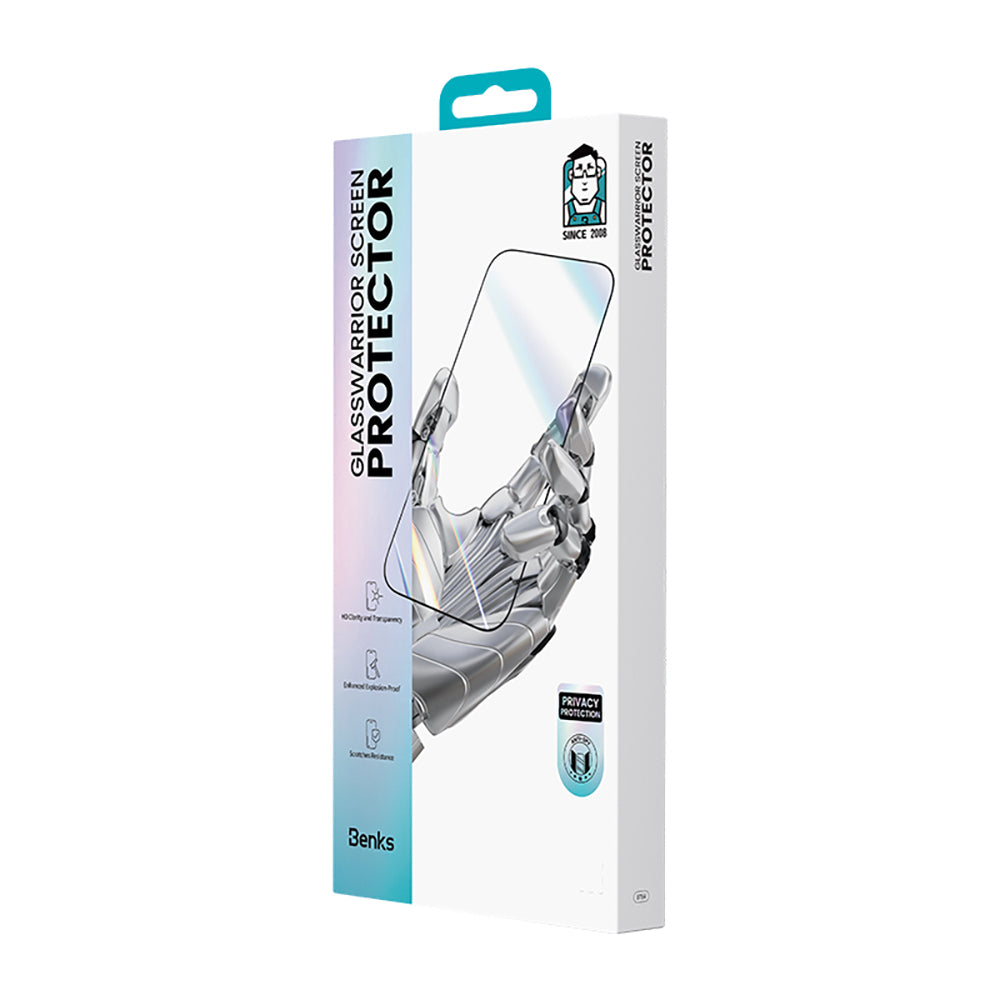 Apple iPhone 17 Pro Max Benks Glass Warrior Privacy HD Cam Ekran Koruyucu + Kolay Uygulama Aparatlı Siyah