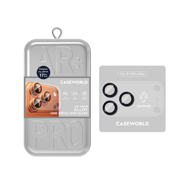 Apple iPhone 17 Pro Max CaseWorld Alloy Sapphire Safir One-Piece Anti Reflective Safir Kamera Lens Koruyucu
