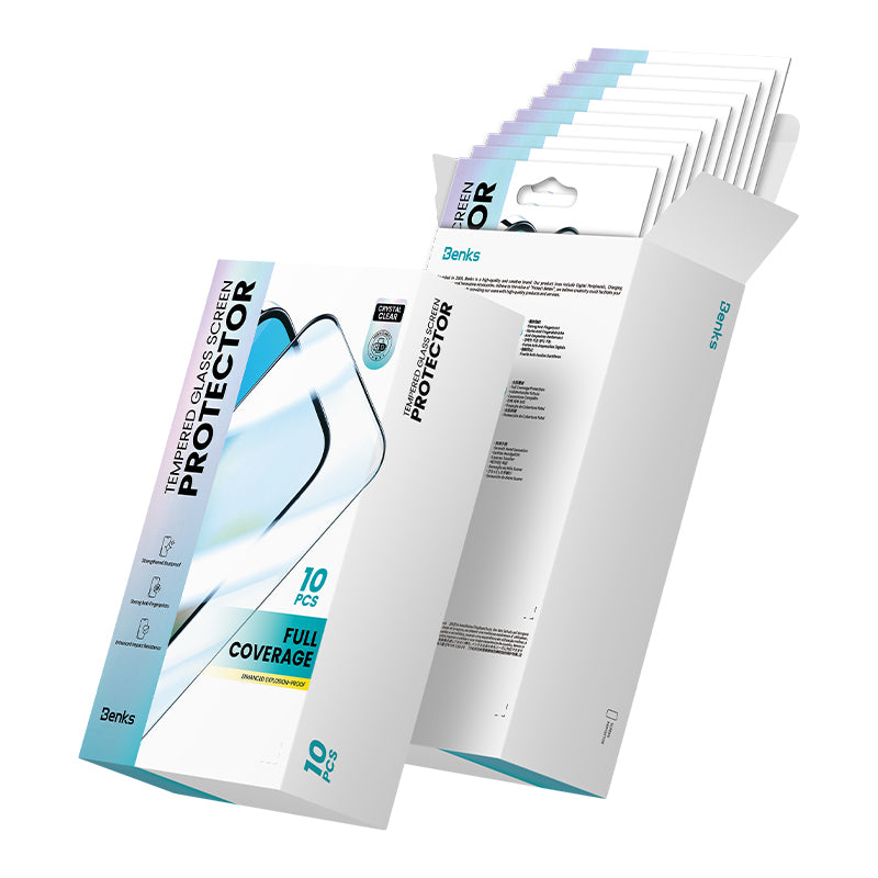 Apple iPhone 17 Pro Max Hidrofobik Ve Oleofobik Özellikli Benks 0.3mm Air Shield Ekran Koruyucu 10'lu Paket Şeffaf