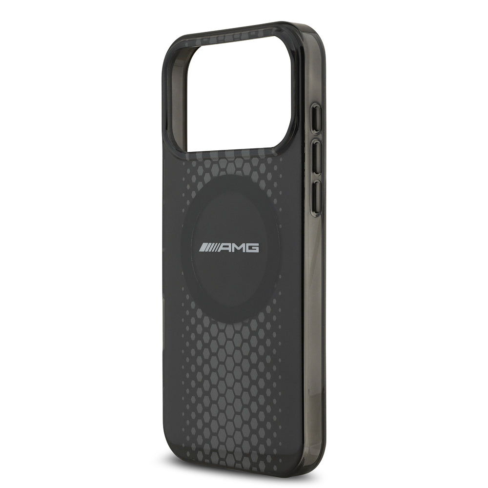 Apple iPhone 17 Pro Max Kılıf AMG Orjinal Lisanslı Çift Katmanlı Büyük Logolu Petek Desenli Kapak Siyah