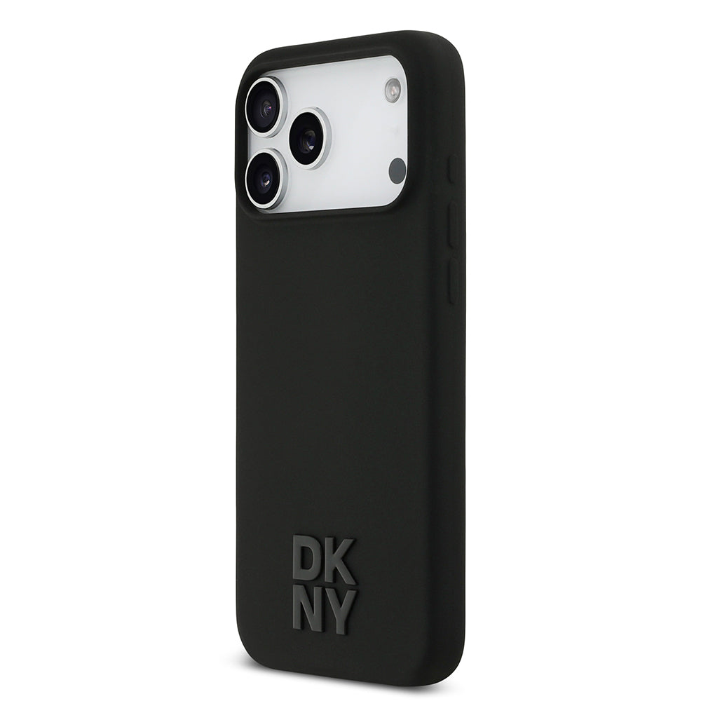 Apple iPhone 17 Pro Max Kılıf DKNY Orjinal Lisanslı M-safe Şarj Özellikli Metal Logolu Silikon Kapak
