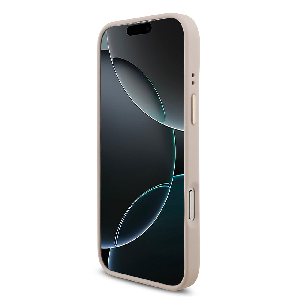 Apple iPhone 17 Pro Max Kılıf Guess Orjinal Lisanslı 4G Büyük Metal Logolu Kalın Askılı Kapak Pembe