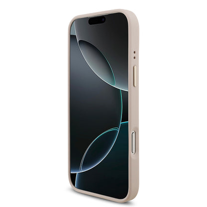 Apple iPhone 17 Pro Max Kılıf Guess Orjinal Lisanslı 4G Büyük Metal Logolu Kalın Askılı Kapak Pembe