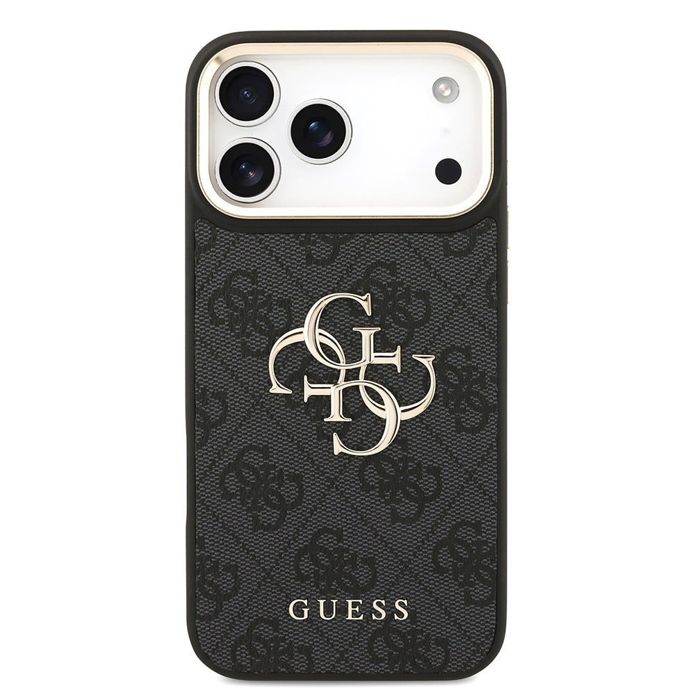 Apple iPhone 17 Pro Max Kılıf Guess Orjinal Lisanslı 4G Büyük Metal Logolu Kalın Askılı Kapak Pembe