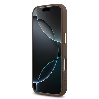 Apple iPhone 17 Pro Max Kılıf Guess Orjinal Lisanslı Gold Metal Kamera Çerçeveli 4G Desenli Metal Büyük 4G ve Yazı Logolu Kapak Siyah