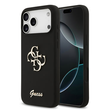 Apple iPhone 17 Pro Max Kılıf Guess Orjinal Lisanslı Grained Yazı Logolu Kapak