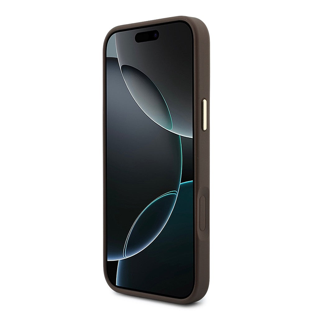 Apple iPhone 17 Pro Max Kılıf Guess Orjinal Lisanslı M-safe Şarj Özellikli Askılı ve 4G Metal Logolu Kartlıklı Kapak