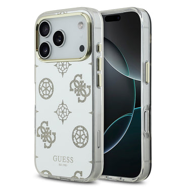 Apple iPhone 17 Pro Max Case Guess Original Licensed Metal Camera Frame Glitter Mirror Cover Silver