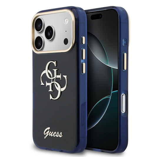 Apple iPhone 17 Pro Max Kılıf Guess Orjinal Lisanslı Yazı ve 4G Büyük Metal Logolu Silikon Kapak