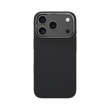 Apple iPhone 17 Pro Max Kılıf Karbon Fiber M-safe Şarj Özellikli Benks Hybrid ArmorPro 600D Kevlar Kapak Siyah