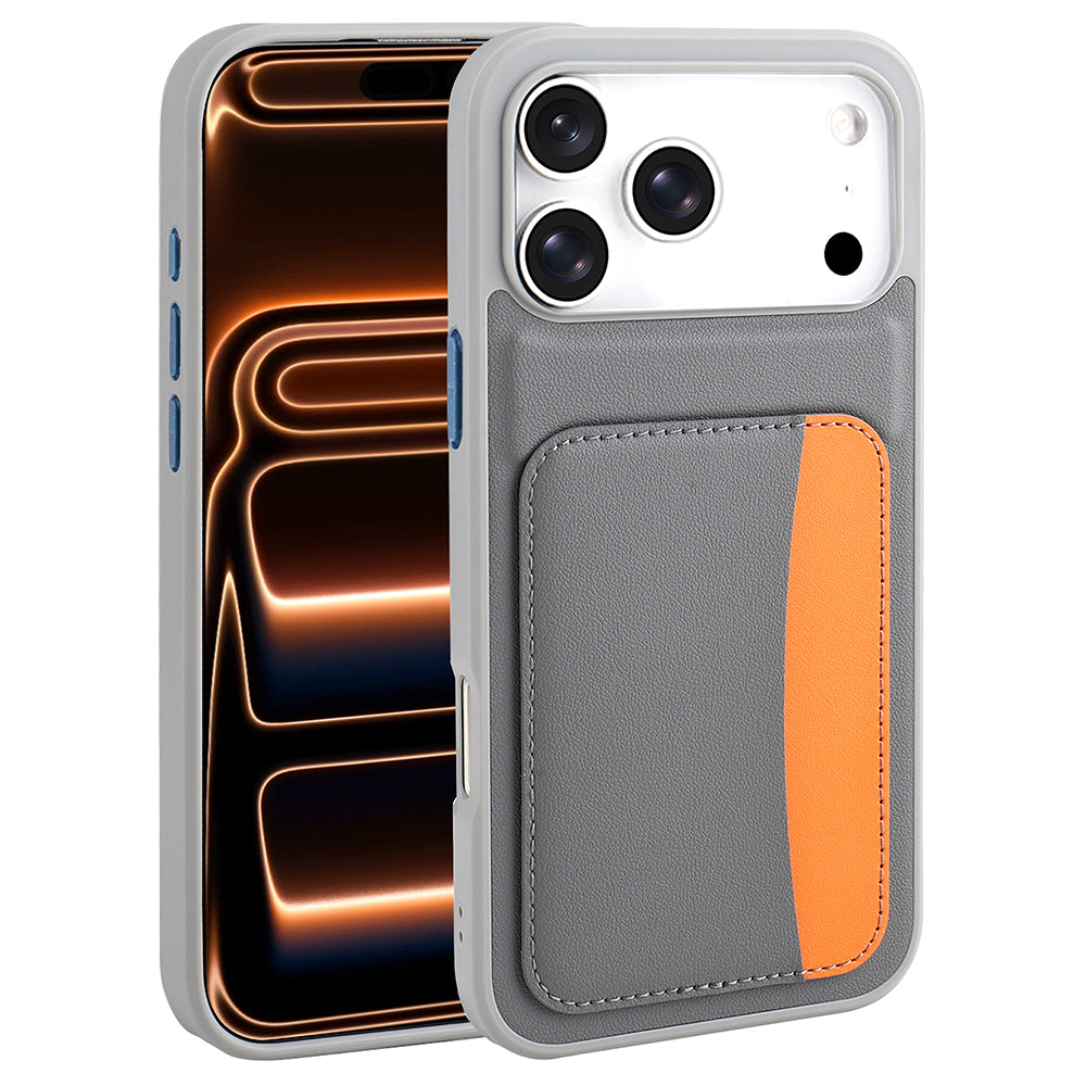 Apple iPhone 17 Pro Max Kılıf Kartlıklı Zore X-Kart Silikon Kapak Turuncu