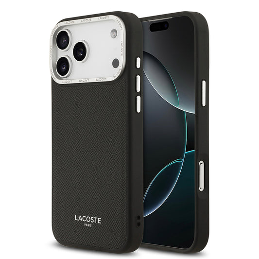 Apple iPhone 17 Pro Max Kılıf Lacoste Orjinal Lisanslı M-safe Şarj Özellikli Champs Elysees PU Deri Tasarımlı Kapak