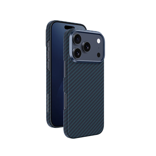 Apple iPhone 17 Pro Max Case M-safe Charging Feature 1500D Aramid Fiber Amazingthing Titan Max Series Cover Blue 