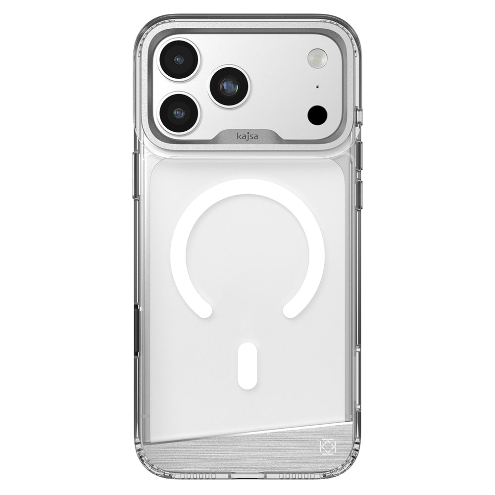 Apple iPhone 17 Pro Max Kılıf M-safe Şarj Özellikli Airbag Tasarımlı O-Ring Şeffaf Kajsa Alüminyum Trans Shield Serisi Kapak