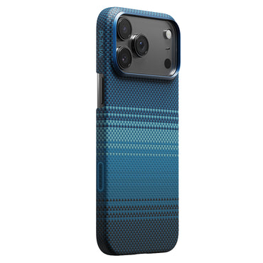 Apple iPhone 17 Pro Max Kılıf M-safe Şarj Özellikli Aramid Fiber Pitaka Tactile Woven Sunset-Moonrise Serisi Sunset Kapak Kahverengi