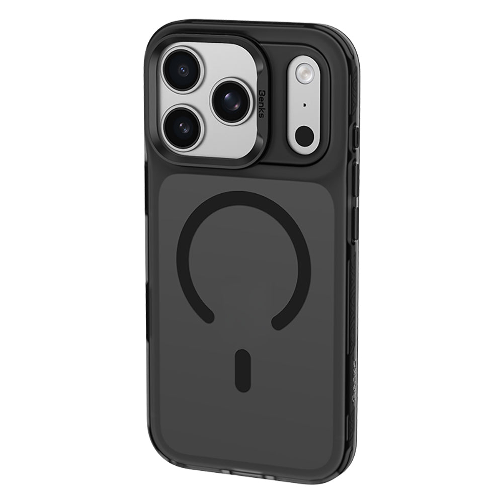 Apple iPhone 17 Pro Max Kılıf M-Safe Şarj Özellikli Benks C-Magnet Lucid Armor Kapak Turuncu