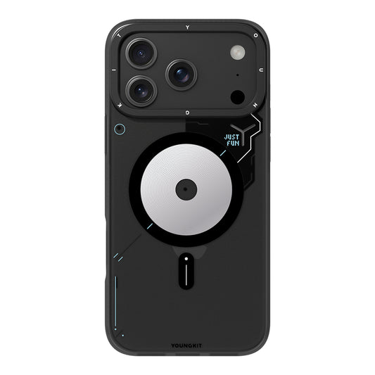 Apple iPhone 17 Pro Max Case M-safe Charging Feature Disc Pattern Youngkit Disc Battle Cover Black 