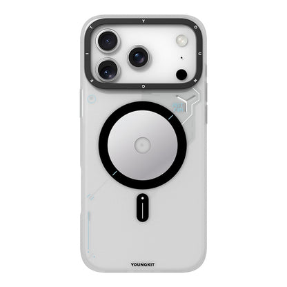 Apple iPhone 17 Pro Max Kılıf M-safe Şarj Özellikli Disk Desenli Youngkit Disc Battle Kapak