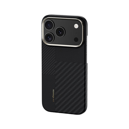 Apple iPhone 17 Pro Max Kılıf M-safe Şarj Özellikli Karbon Fiber Benks Montage ArmorAir Kevlar Kapak Siyah