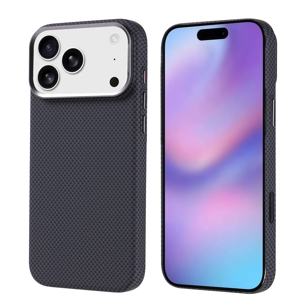 Apple iPhone 17 Pro Max Kılıf M-safe Şarj Özellikli Karbon Fiber Görünümlü Zore Nekst Kapak Siyah