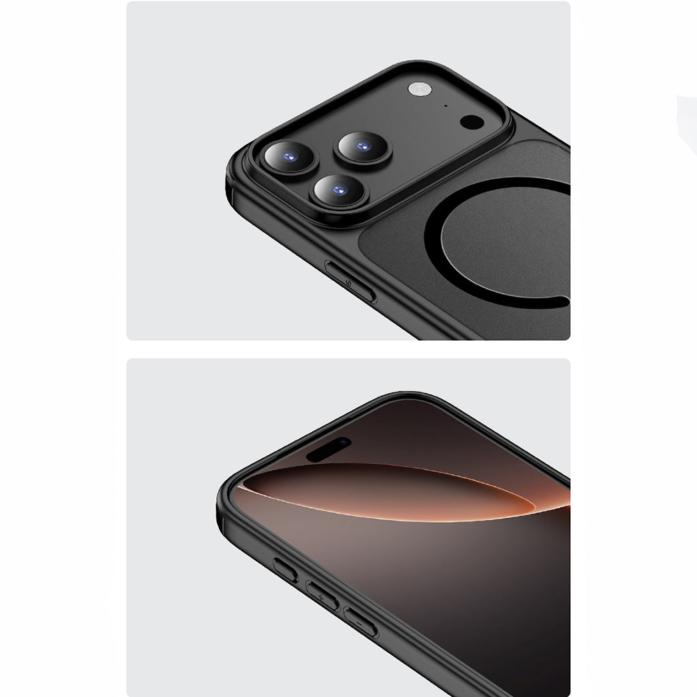 Apple iPhone 17 Pro Max Kılıf M-safe Şarj Özellikli Mat Arka Yüzey Wlons Lola Kapak Siyah