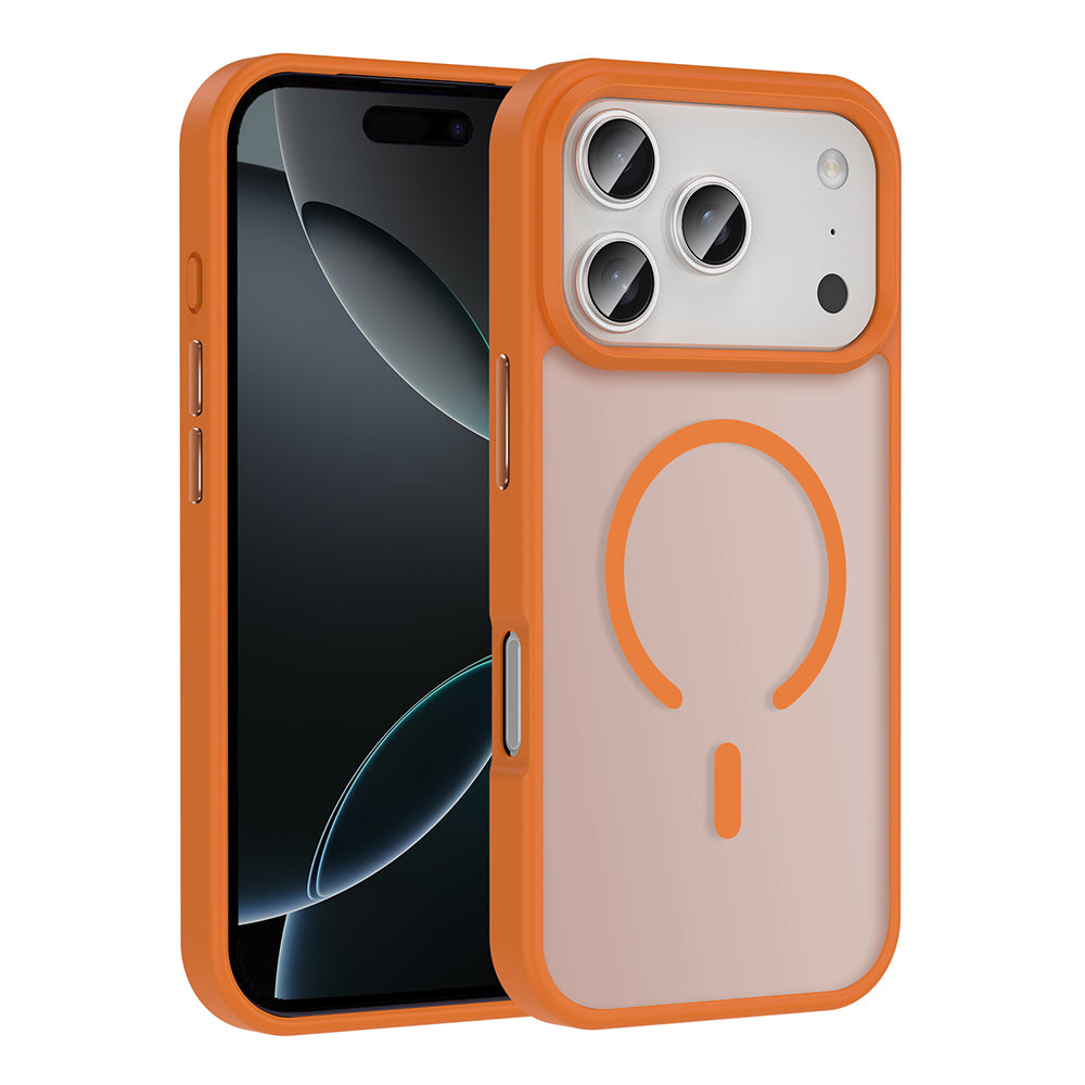 Apple iPhone 17 Pro Max Case M-safe Charging Feature Matte Back Surface Zore Sio Cover Orange 