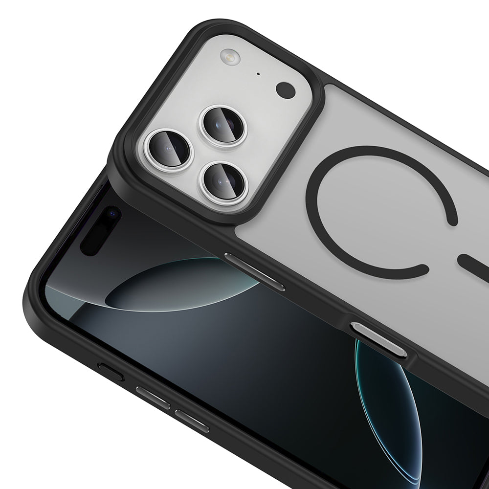 Apple iPhone 17 Pro Max Case M-safe Charging Feature Matte Back Surface Zore Sio Cover Black 