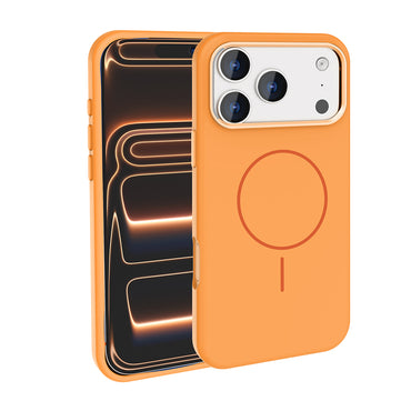 Apple iPhone 17 Pro Max Kılıf M-Safe Şarj Özellikli Metal Kamera Çerçeveli Zore Edi Silikon Kapak Titanyum-Gri